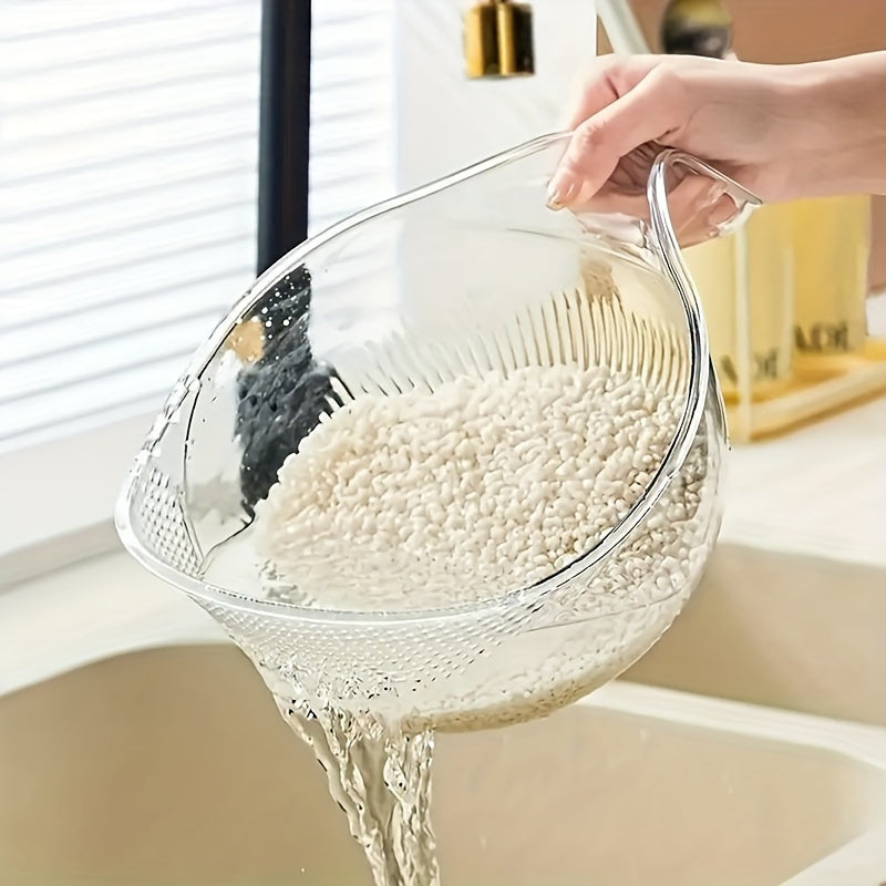 Plastic Kitchen Strainer Basket for Rinsing Grains Fruits and Vegetables
