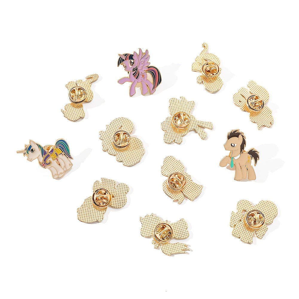 Backpacklar va kiyimlar uchun My Little Pony mavzusidagi 6, 12 yoki 18 ta karton emal pinlar to'plami