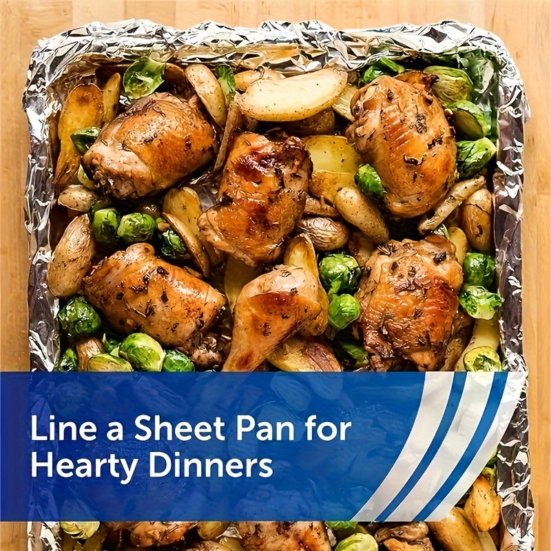 Aluminum Foil Roll for Baking Grilling and Cooking Non-Stick Food-Grade Kitchen Tin Foil