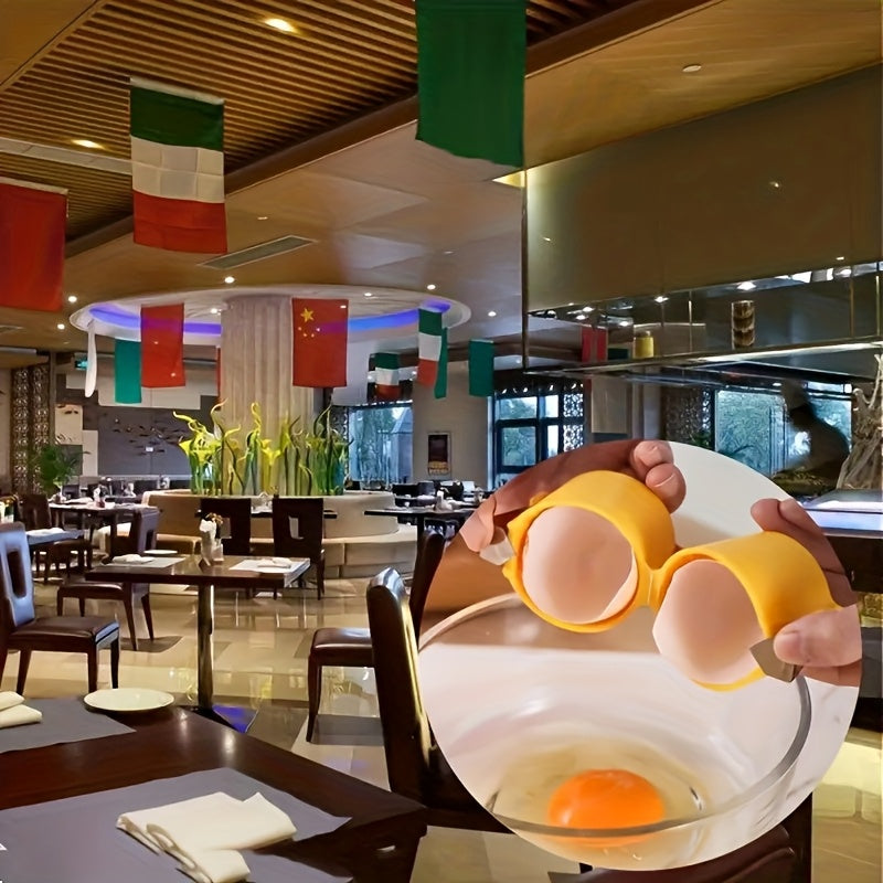 1pc Egg Yolk Separator Manual Plastic Kitchen Gadget Easy-Grip Handle