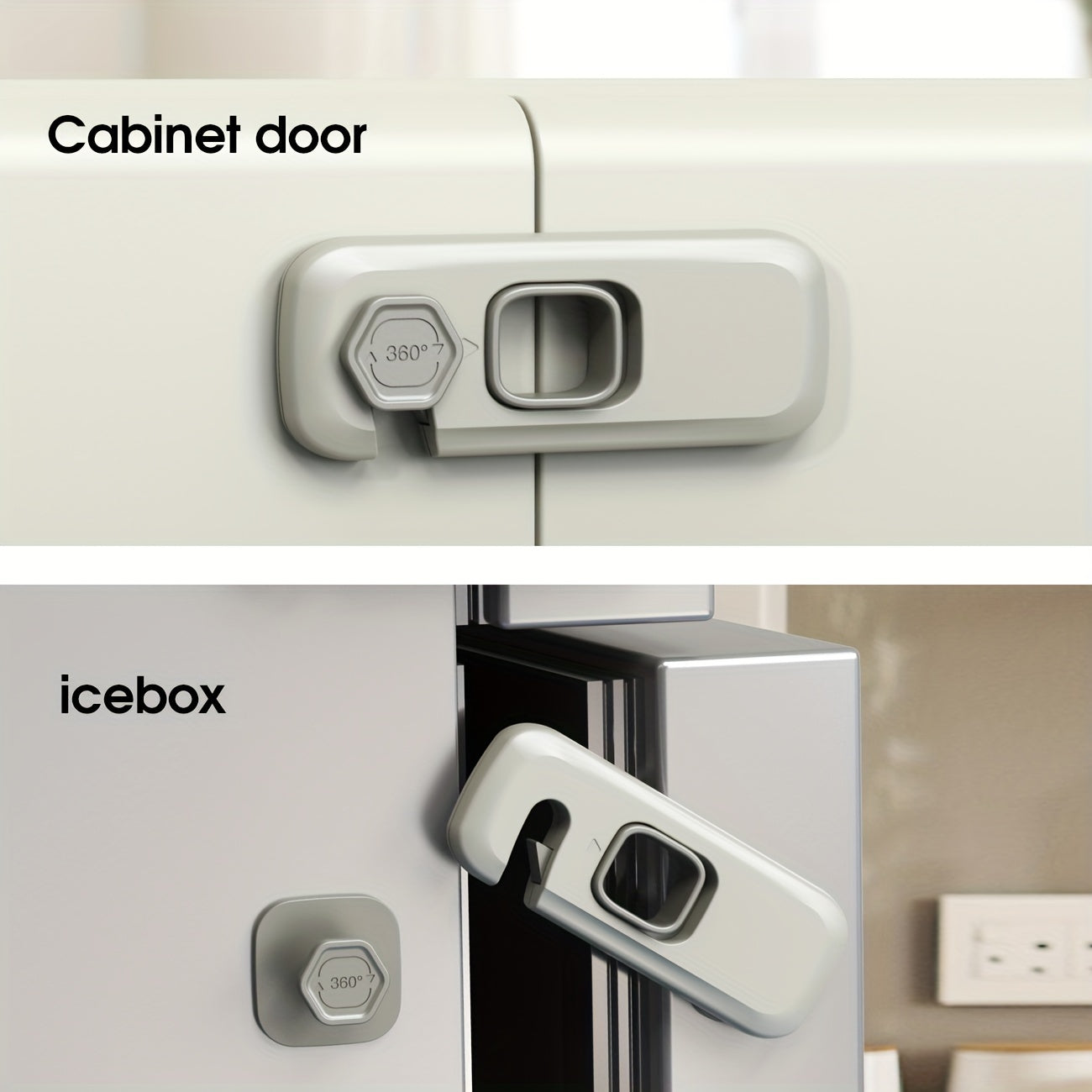 Set of 5 Child Safety Locks for Refrigerator Cupboards Drawers Non-Toxic PVC Durable Adhesive
