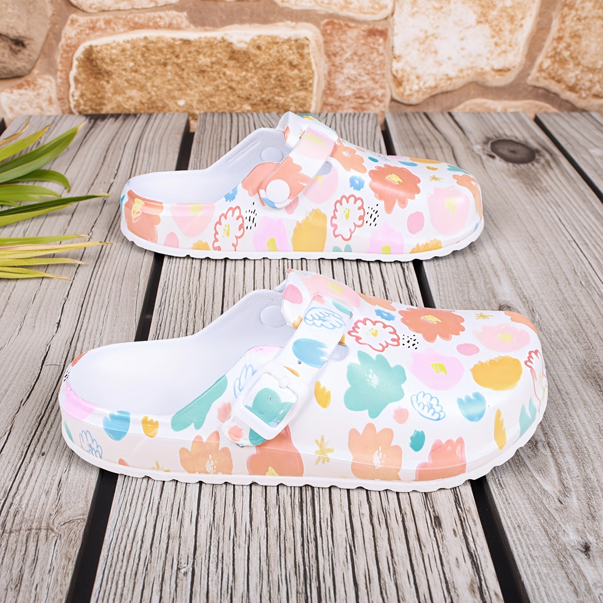 Women's EVA Mule Shoes Cartoon Print Non-Slip Lightweight Sandals