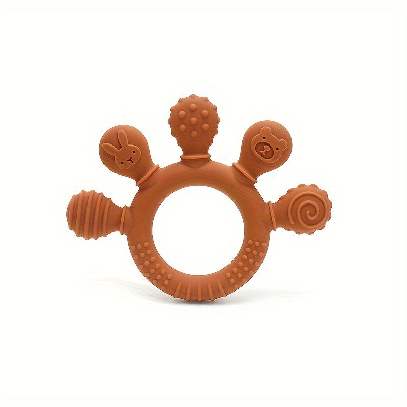 Silicone Teething Toy for Babies 0-3 Years Easy Grip Soft Chew Gift