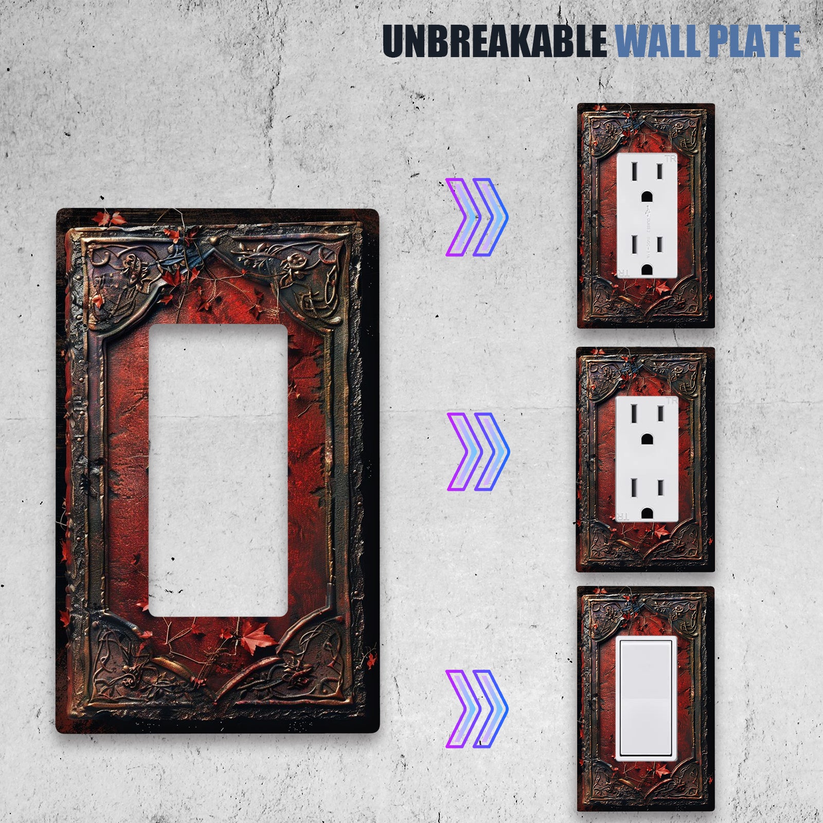 Maple Leaf Light Switch Cover for Bathroom and Bedroom Fits 1 or 2 Gang Switches