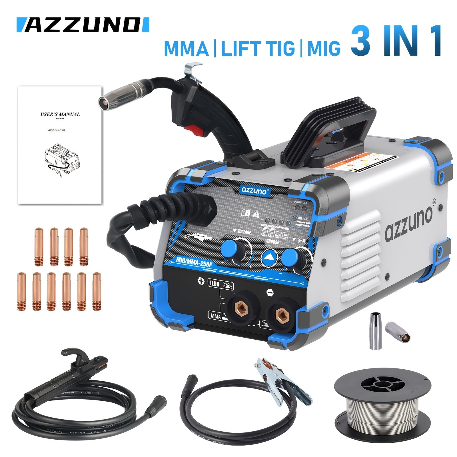 3-in-1 Portable Welding Machine 120Amp MIG MMA Stick 220V European Plug