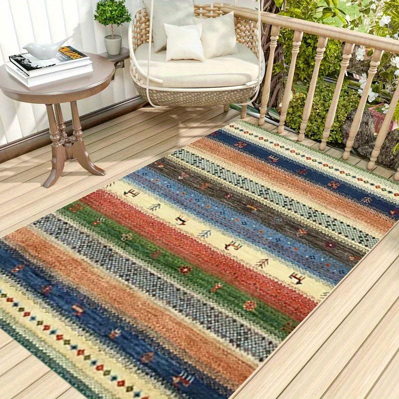 Non-Slip Kitchen Mat with Chic Print, Durable, Easy to Clean, for Living Room Porch Balcony