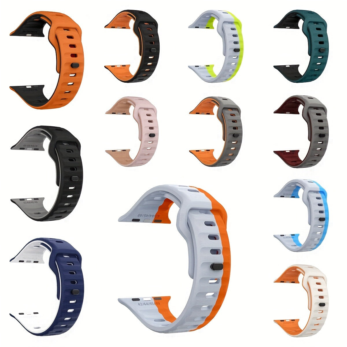 Ultra2 Dual-Tone Silicone Watch Strap for Apple Watch 8 7 6 5 SE Waves