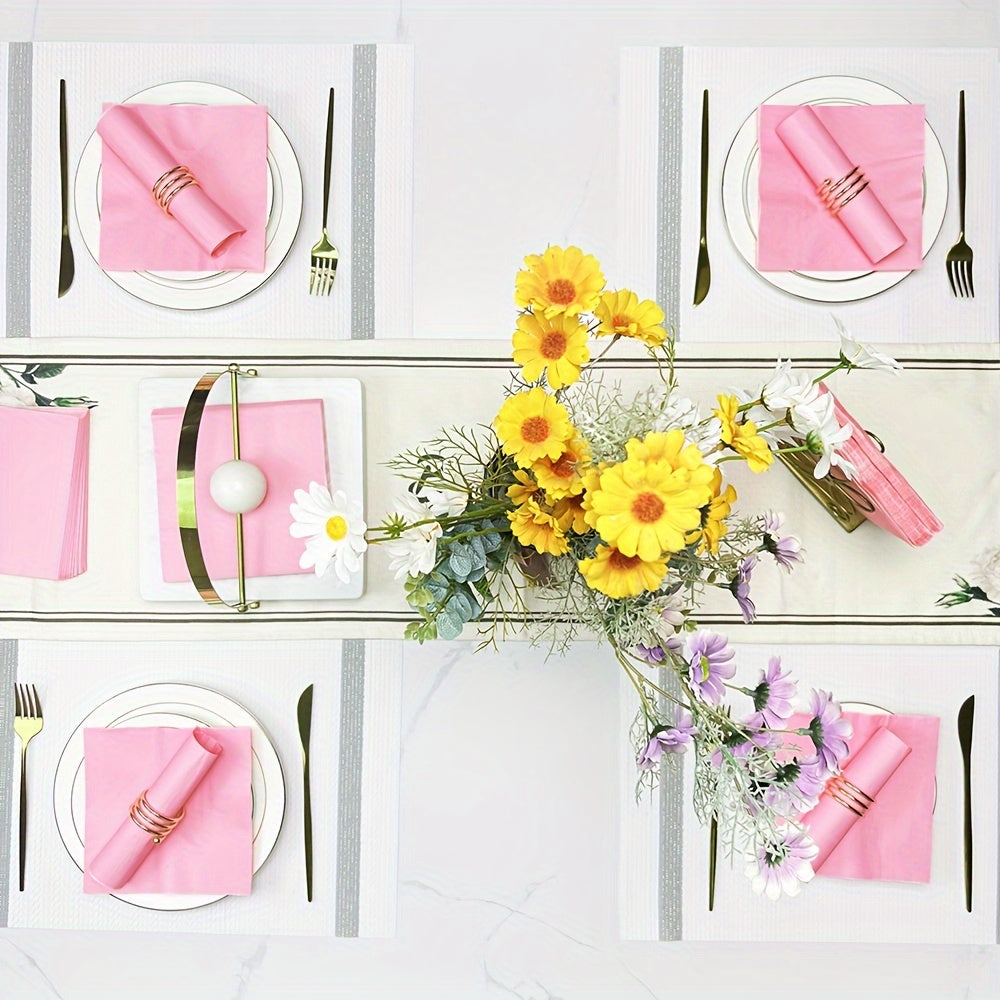 Bir martalik pushti qog'oz joy matritsasi, to'rtburchak, 33 sm, to'ylar, partiyalar, tug'ilgan kunlar uchun, 20 ta paket