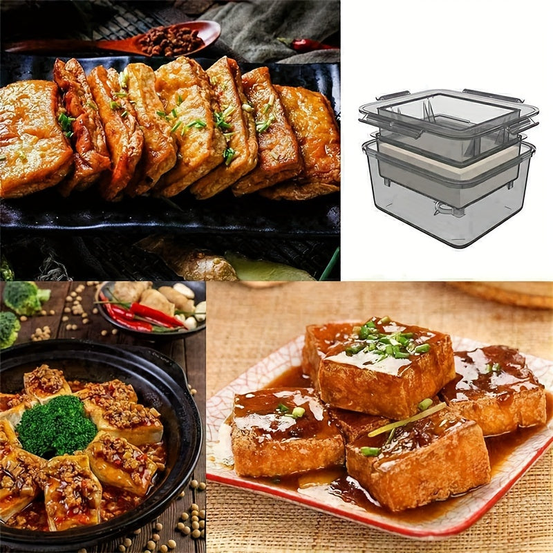 Set of 3 Tofu Pressers with Drainage Port, Food Grade PP, 3 Layers