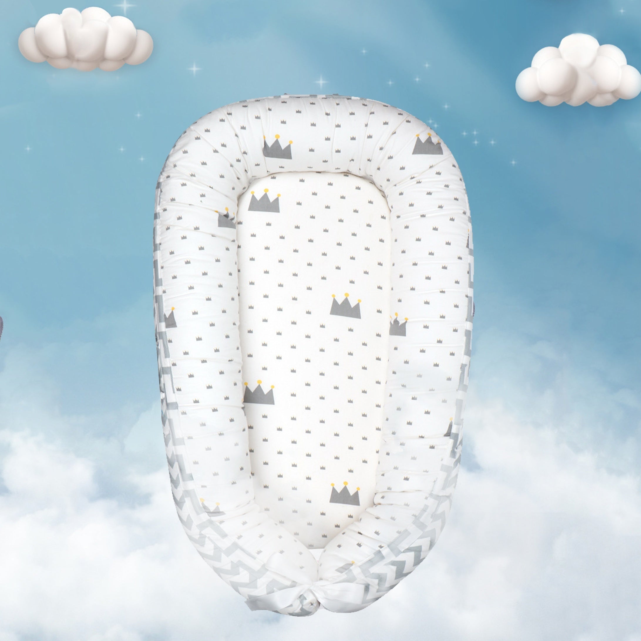 Kids Travel Bed Portable Foldable Washable with Anti-Pressure Cotton and Removable Pillow