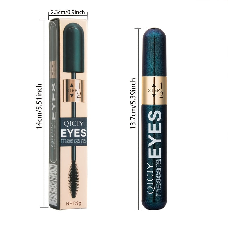 Máscara de pestañas 4D con fibras para mujer, a prueba de agua, riza, alarga y da volumen, negro, 9g