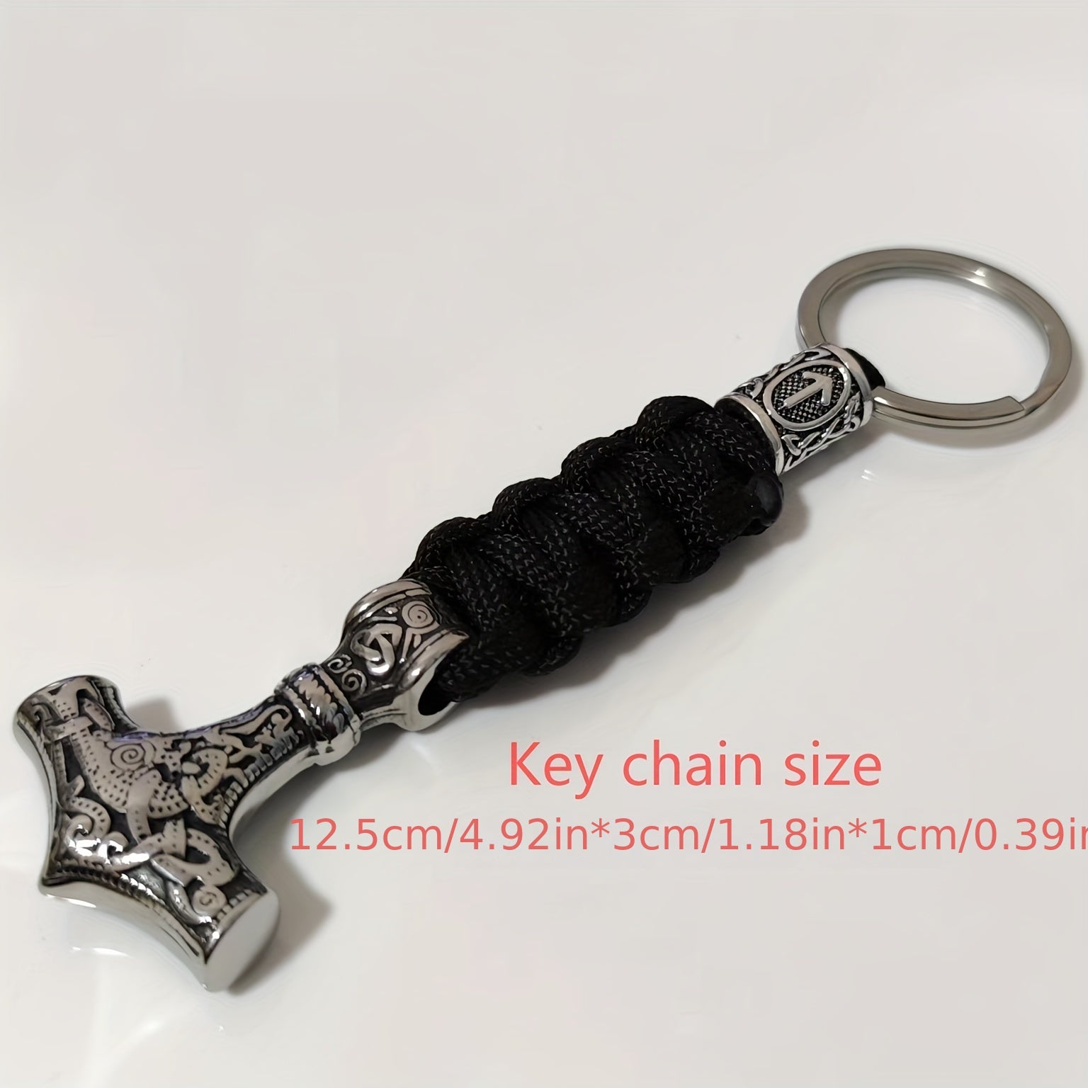 Handmade Viking Thor's Hammer Keychain Metal Norse Mythology Gift