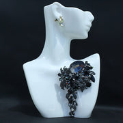 Women’s Rhinestone Flower Brooch Pin Elegant Statement Jewelry