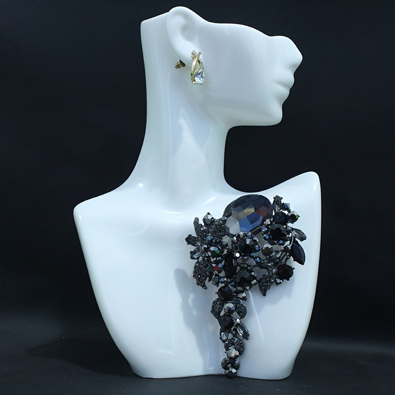 Women’s Rhinestone Flower Brooch Pin Elegant Statement Jewelry
