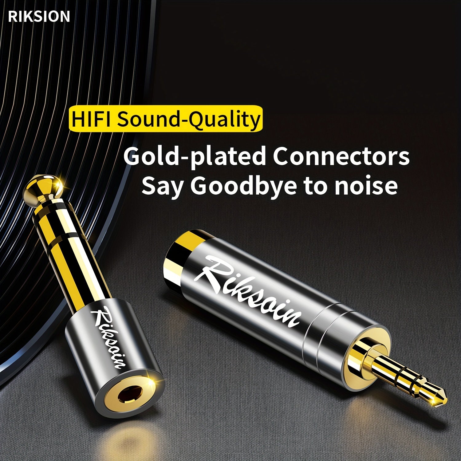 Gold-Plated Audio Adapter 3.5mm to 6.5mm Stereo Sound Connector for Headphones Guitars Microphones