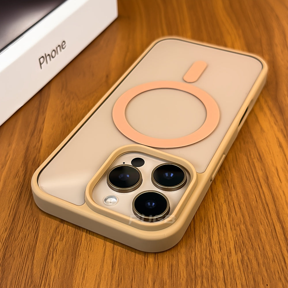 Acrylic Transparent Magnetic Phone Case for iPhone with Wireless Charging and Lens Protection