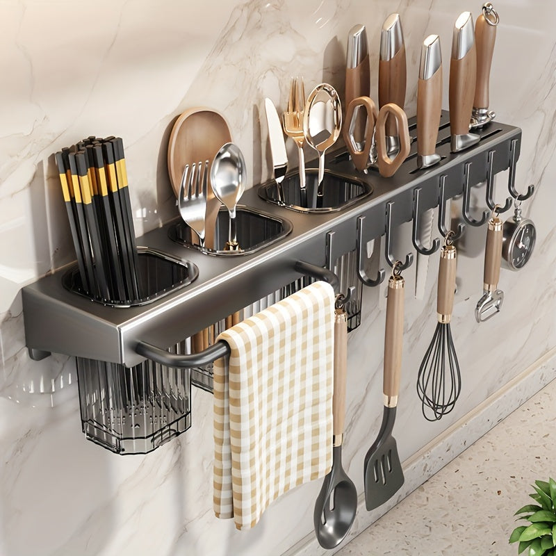 Organizador de almacenamiento para herramientas de cocina, soporte de pared para utensilios y cuchillos