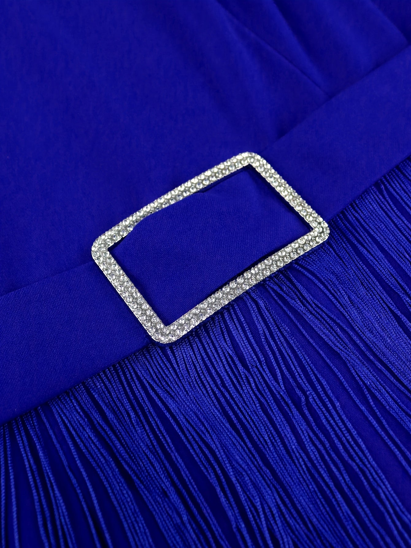 Women's Bodycon Party Dress with Tassel Hem, Strapless Ruffled Shoulder, Adjustable Belt