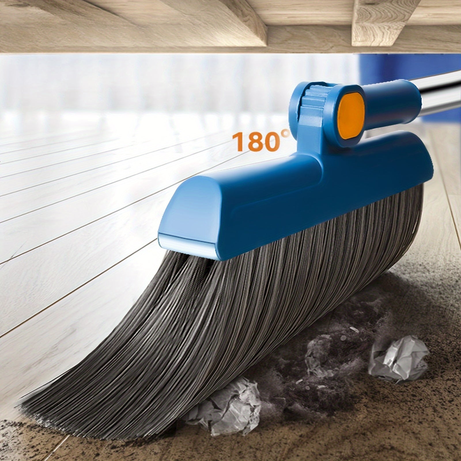 Long-Handled Broom and Dustpan Set for Home Kitchen Office Self-Standing