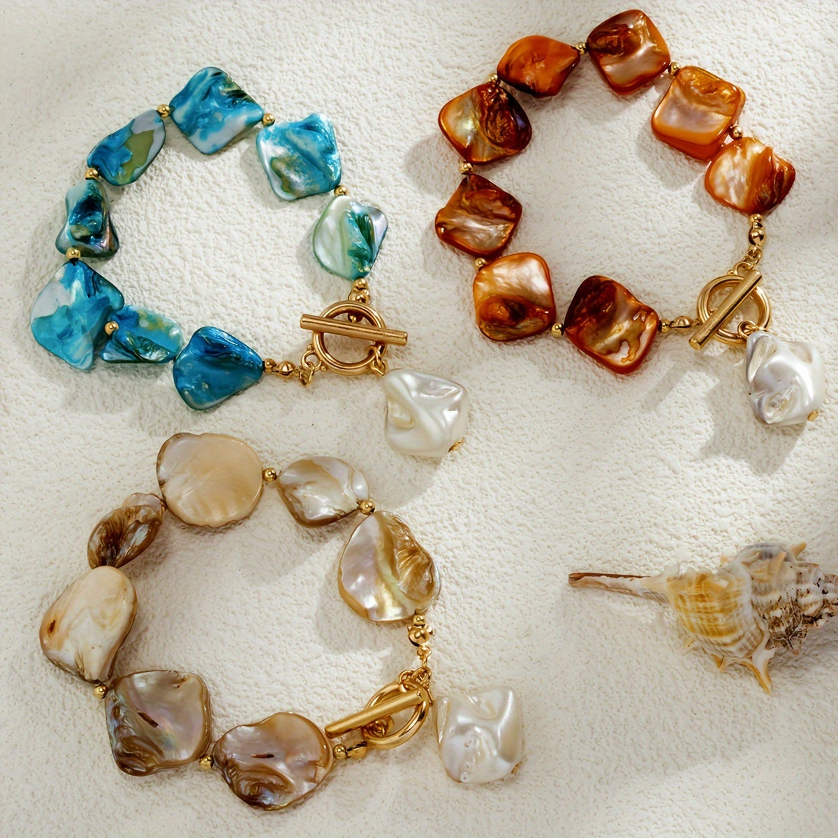 Ayollar uchun sozlanadigan okean ilhomlangan shell va marjon taqinchoqi