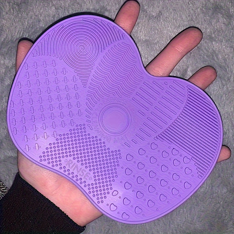 Silicone Beauty Tool Cleaner Pad Apple-Shaped Textured Surface for Makeup