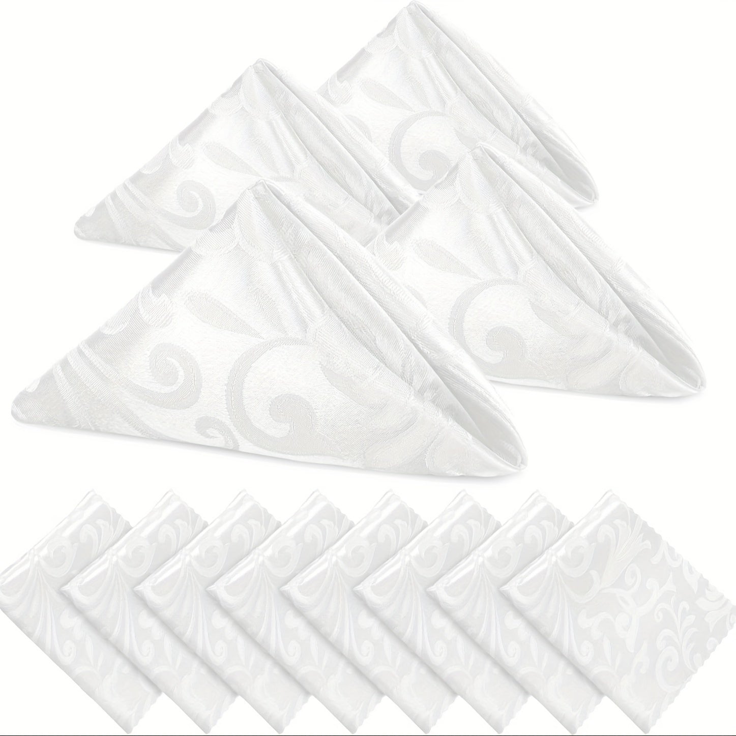 Set of 12 Satin Jacquard Napkins 43.18 cm for Banquets Weddings Parties