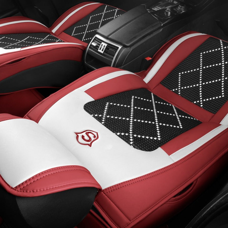 Universal Car Seat Cover Summer PU Leather Breathable Wear-Resistant Stain-Proof