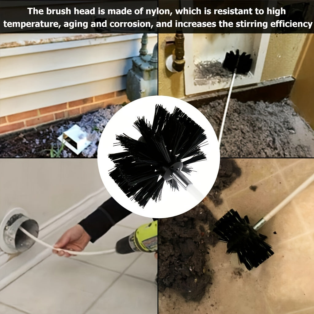 Chimney Sweep Set 11 Pieces with Flue Brush Rod Kit Soot Cleaning Tools