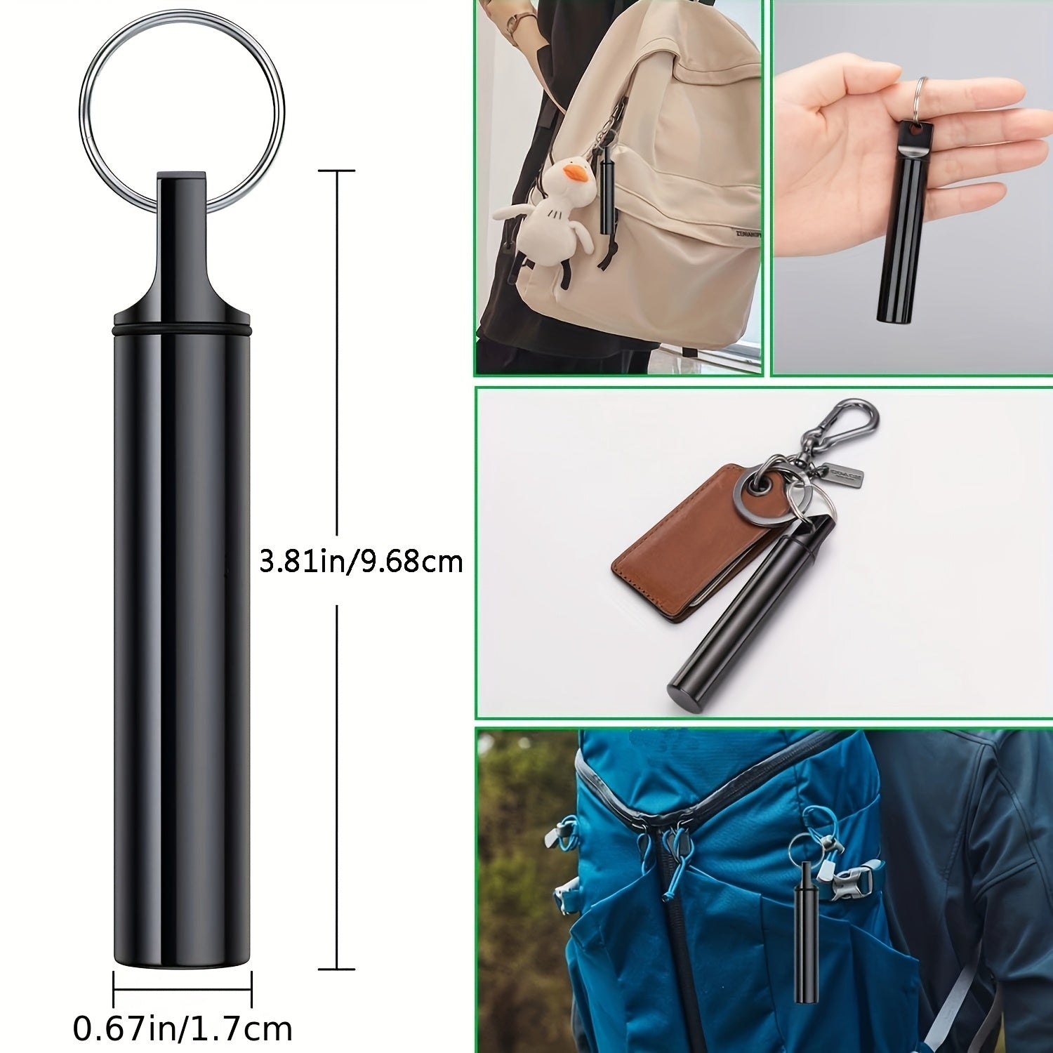 Portable Toothpicks Holder with Keychain for Travel and Outdoor Use