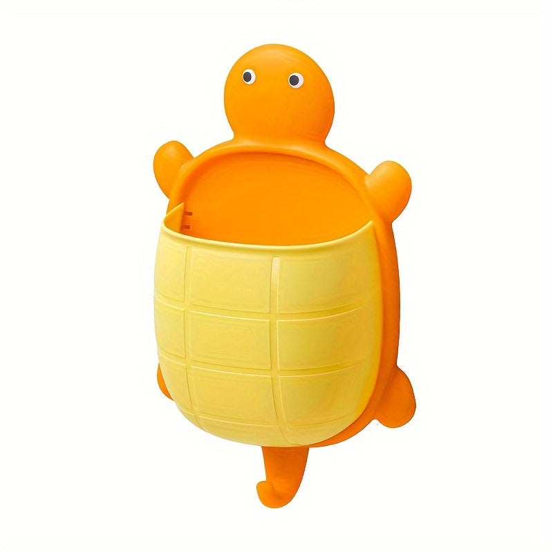 Cesta de almacenamiento de tortuga de dibujos animados para pared, organizador de cocina y baño, plástico duradero
