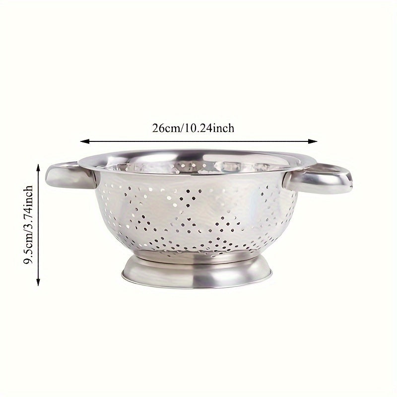 Stainless Steel Kitchen Colander with Handles for Washing and Draining Vegetables Fruits Pasta