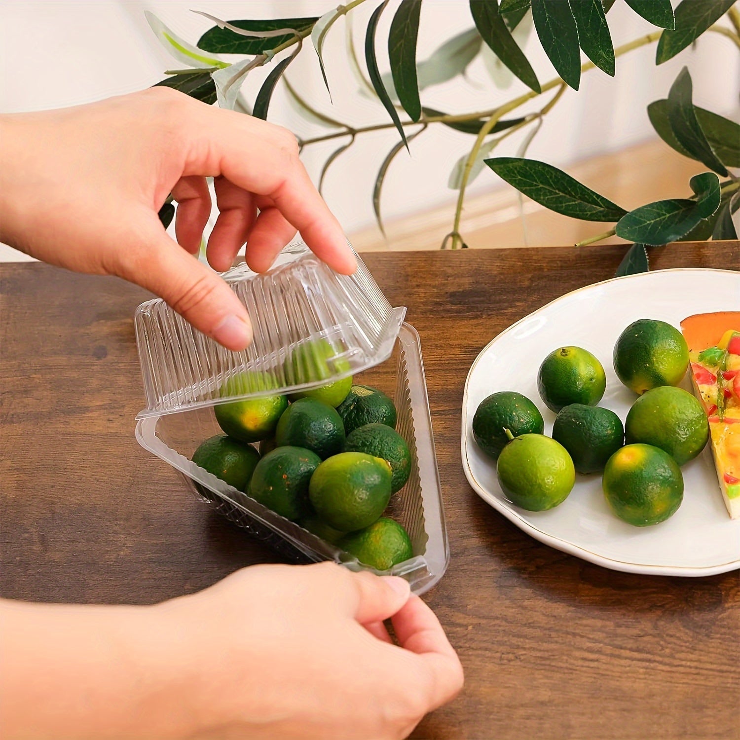 Flexible Clear Cake and Pie Containers with Hinged Lids, Pack of 15-45