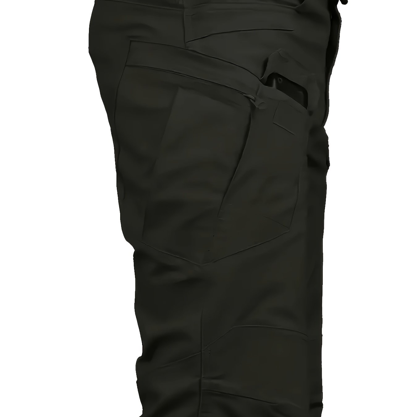 Men's Polyester Cargo Pants with Multiple Pockets for Outdoor Hiking and Casual Wear