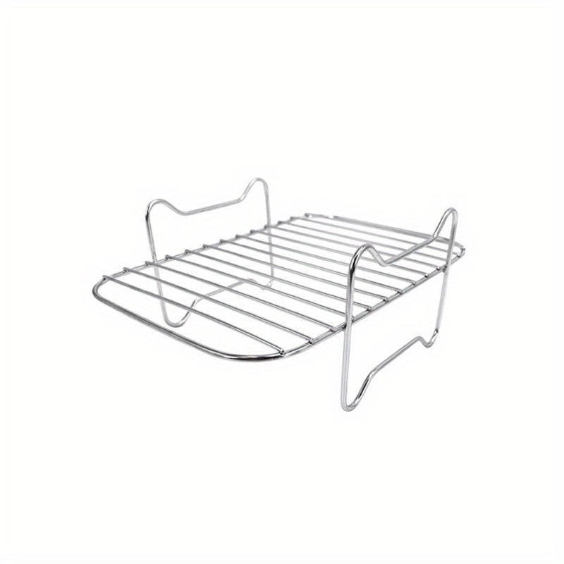 Double Layer Stainless Steel Air Fryer Rack with Skewers for Holidays