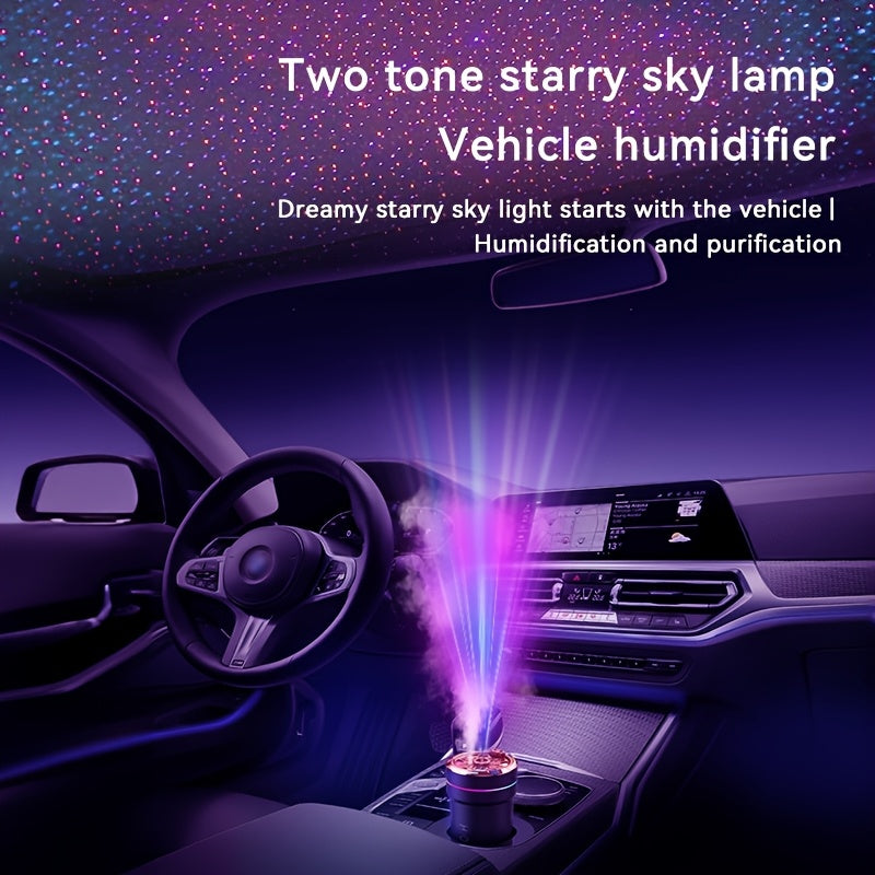 Car Humidifier Aromatherapy Diffuser with Starry Sky Light 300ml Usb Powered