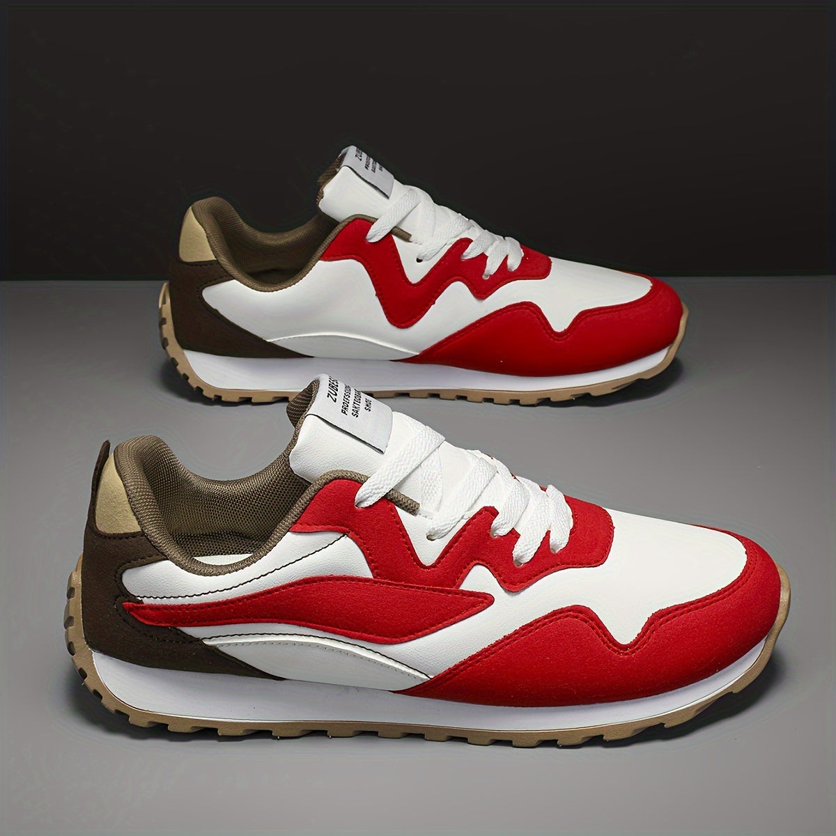 Men's Casual Sneakers Low Top Lace-Up Rubber Sole Fabric Lining