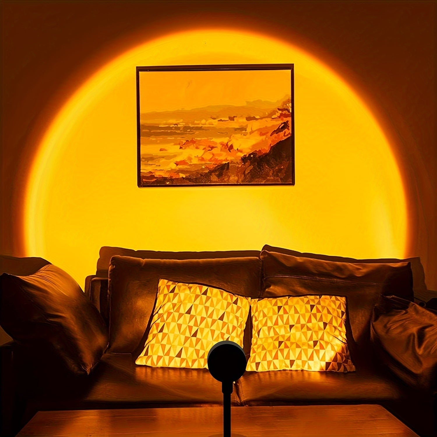 360° Rotating Sunset Projection LED Night Light USB Powered Orange Acrylic Shade Home Decor Bedroom Ambiance
