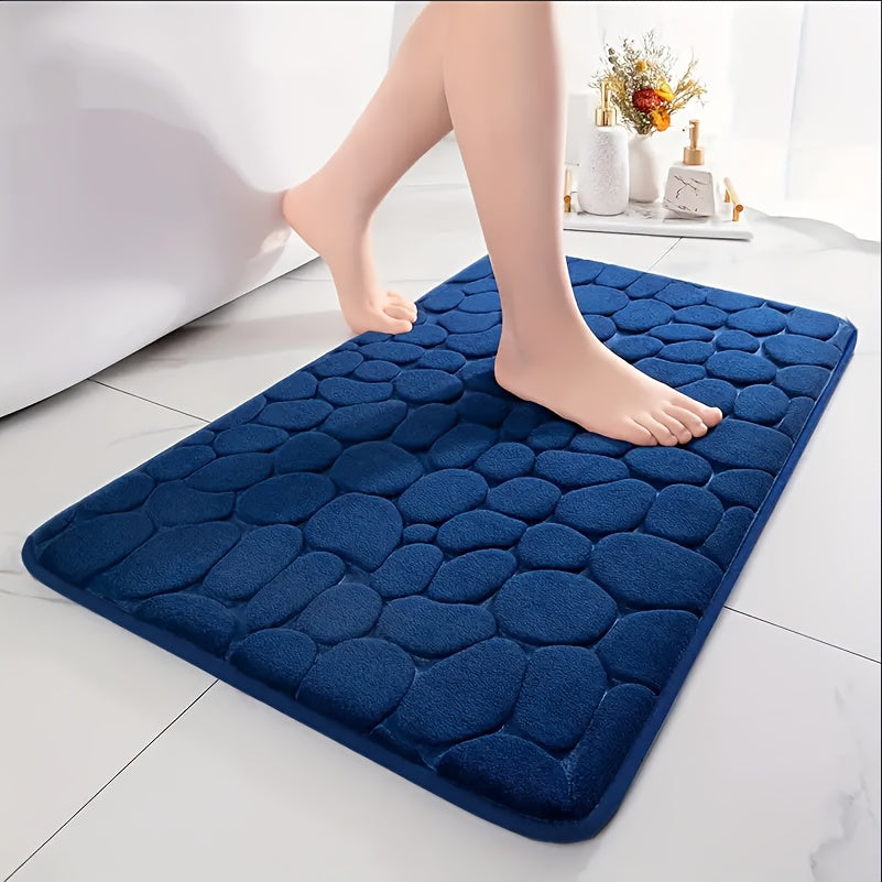 Coral Fleece Bath Mat Non-Slip PVC Backing Quick-Drying Machine Washable 40x60 cm