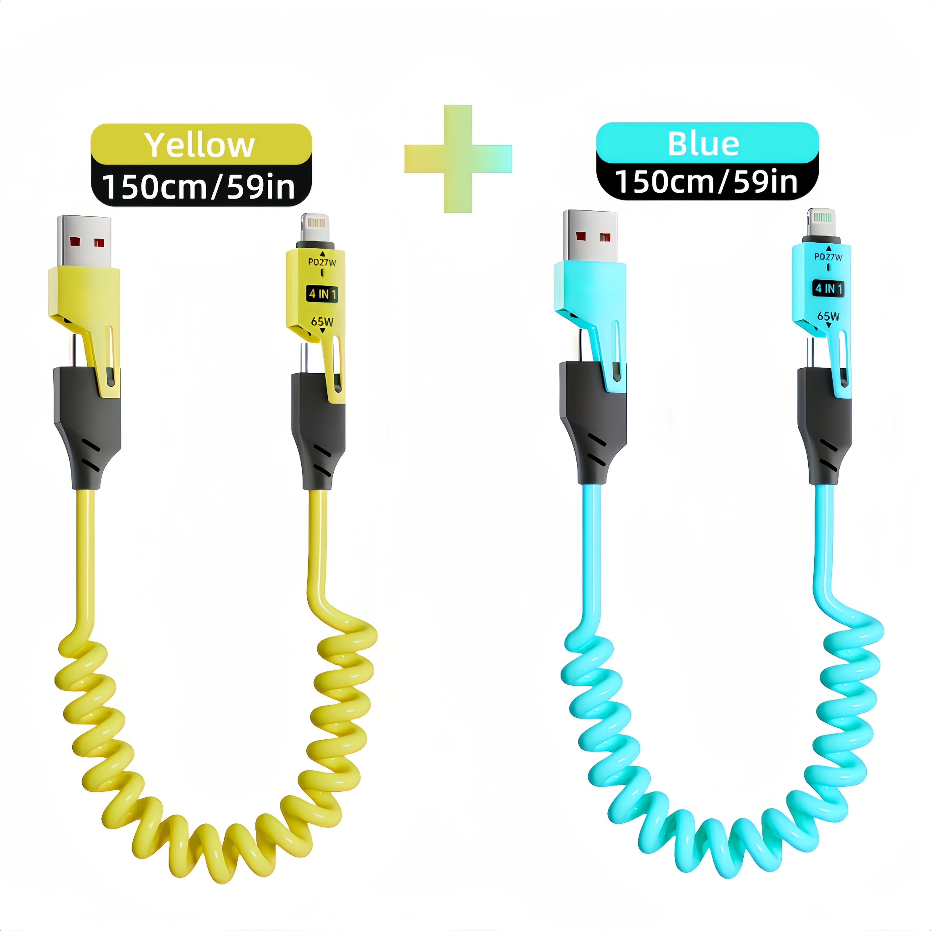 65W High-Speed Flat USB to Lightning Charging Cable for iPhone, Android, Car and Home Use 1 2 4 Pack
