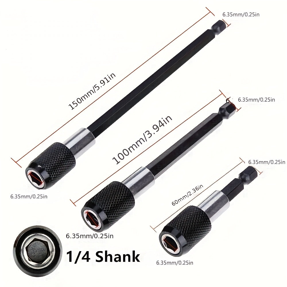 Destornillador universal de acero cromo vanadio con adaptador hexagonal de extensión 3 en 1