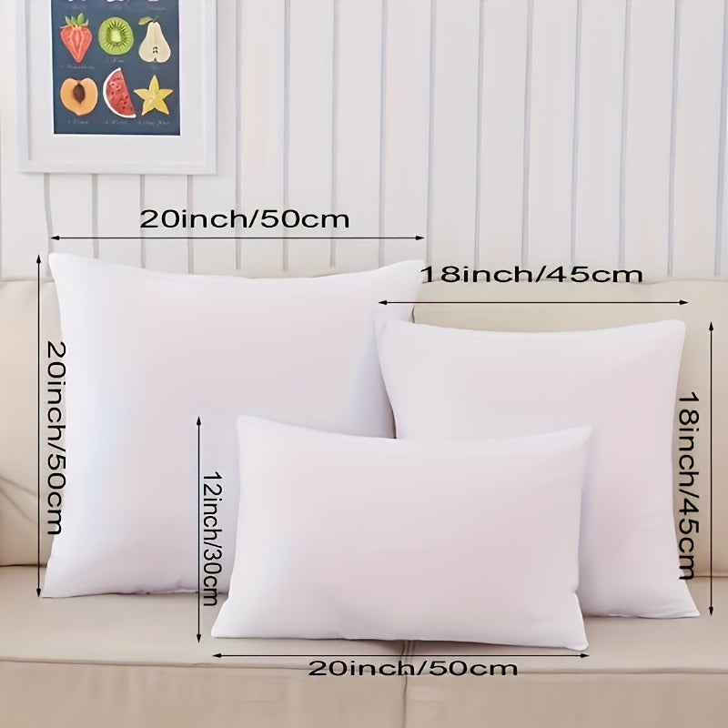 Set of 4 White Decorative Pillow Inserts for Sofa Couch Living Room Home Decor