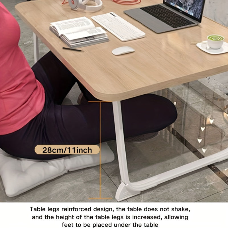 Foldable Wooden Desk 70x40cm Space-Saving Multi-Use Table for Home Office