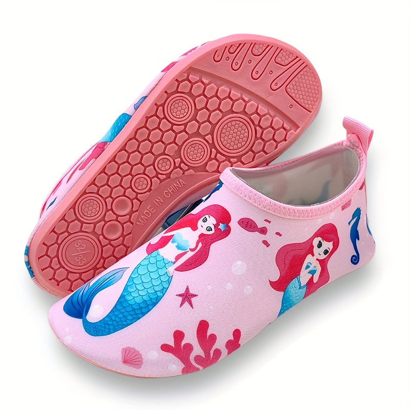 Детские водные тапочки легкие с мультяшным дизайном, легко надеваются для пляжа и водных развлечений