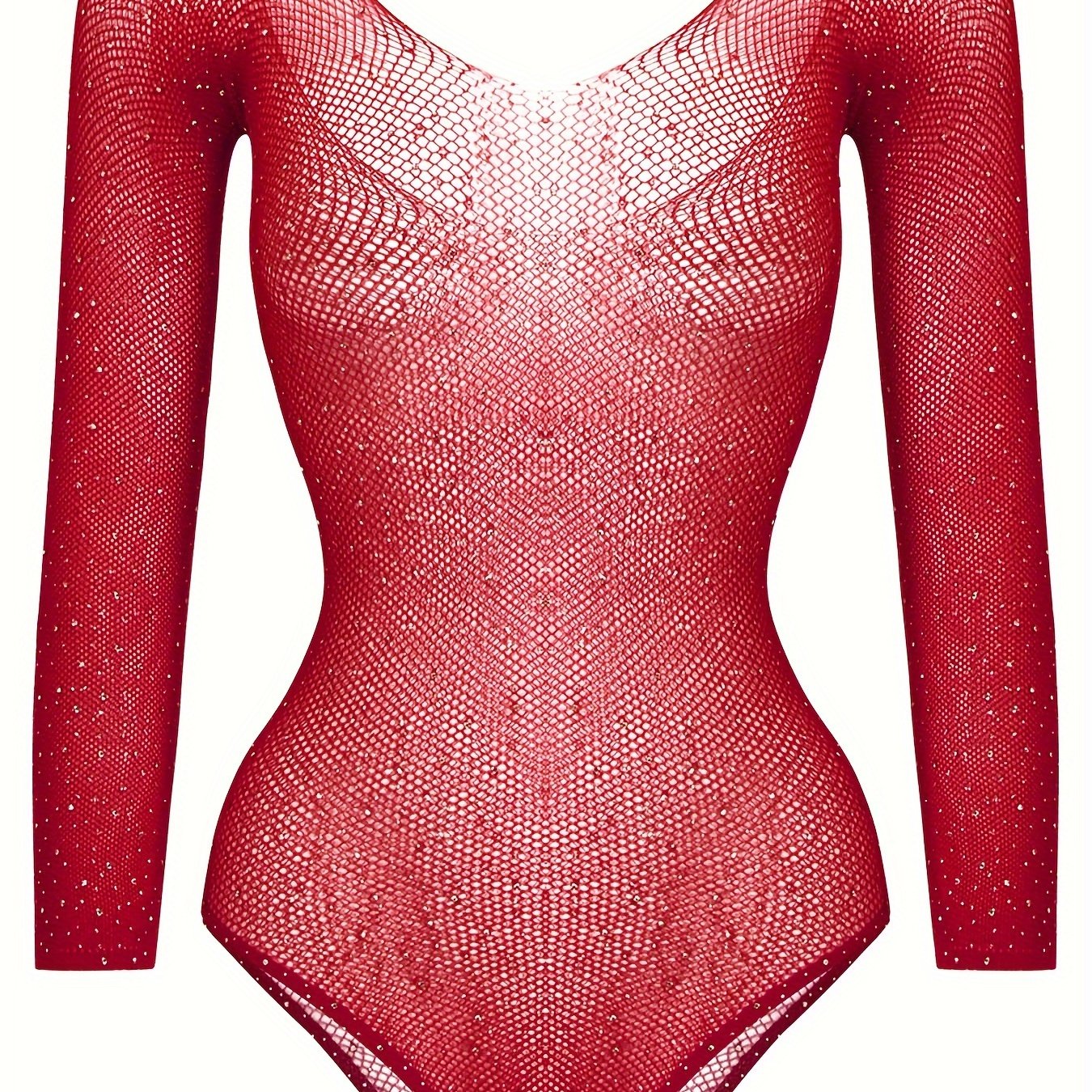 Women's Long Sleeve Bodysuit Shiny Fabric Sexy Fit