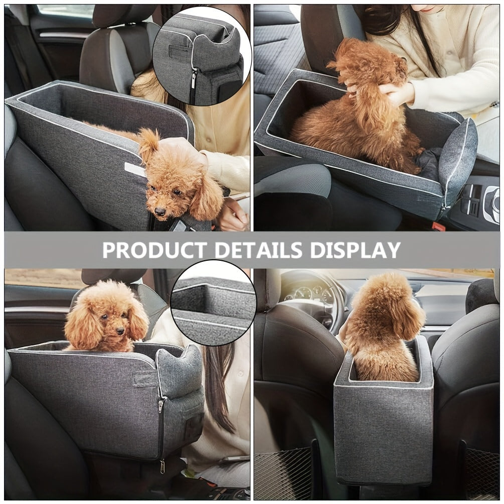 Dog Car Seat for Small to Medium Breeds Durable Polyester Safety Leash Non-Slip Travel Bed