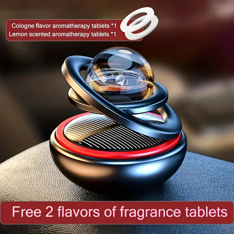 Solar Car Interior Rotation Trim Air Freshener with Paper Scented Tablets