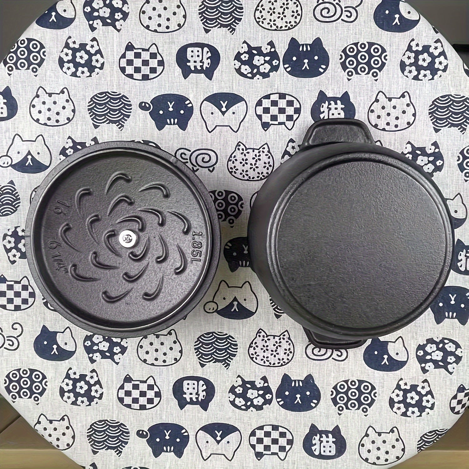 Двухручная чугунная кастрюля для тушения с универсальным антипригарным дизайном для легкого приготовления супов и каш без покрытия