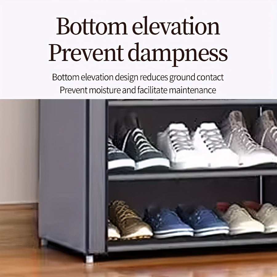 10-Tier Shoe Rack with Dust Cover, Vertical Storage for Bedroom Doorway