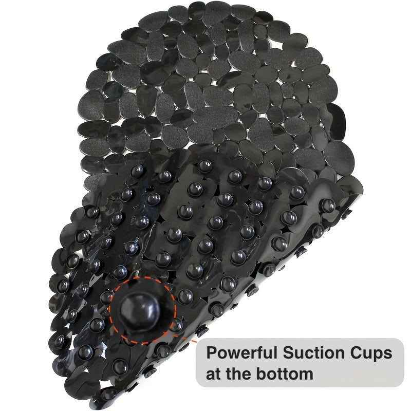 Alfombra antideslizante para bañera con ventosas, 68.58x35.56cm, lavable a máquina, libre de BPA