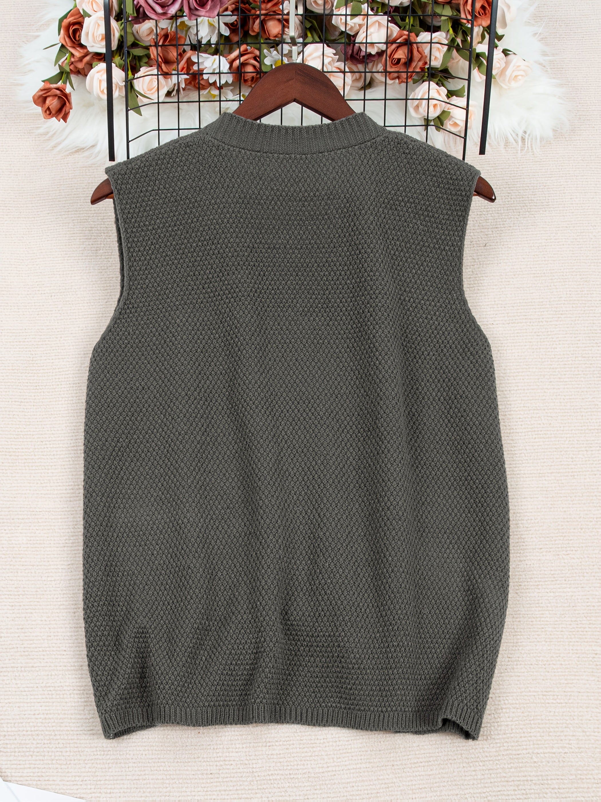 Men's Acrylic Crew Neck Sweater With Zipper Breathable Soft Spring Autumn